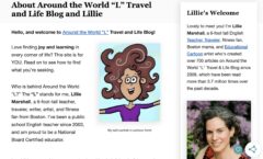 About Around the World “L” Travel and Life Blog and Lillie